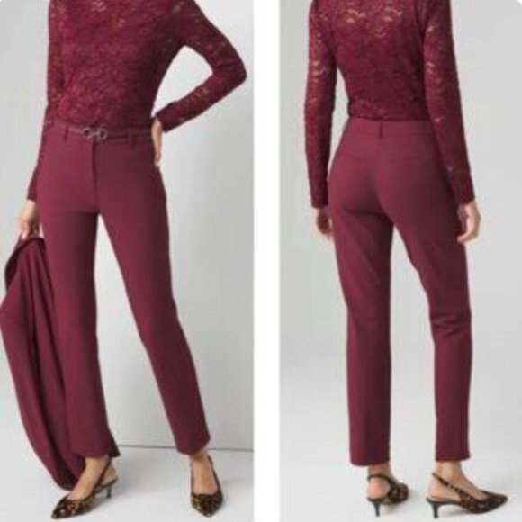 White House Black Market burgundy ankle pants size 10 - Picture 1 of 16